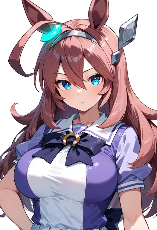 masterpiece, best quality, score_7, safe, mihono bourbon (mb-19890425) (umamusume), umamusume, solo, upper body… — by k3scat, made with ComfyUI