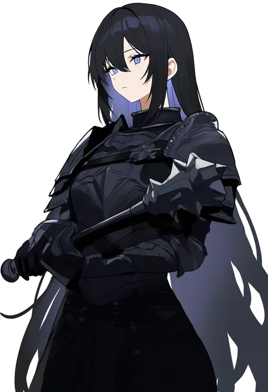masterpiece, best quality, newest, absurdres, highres, safe, mace, 1girl, solo, simple_background — by k3scat, made with ComfyUI