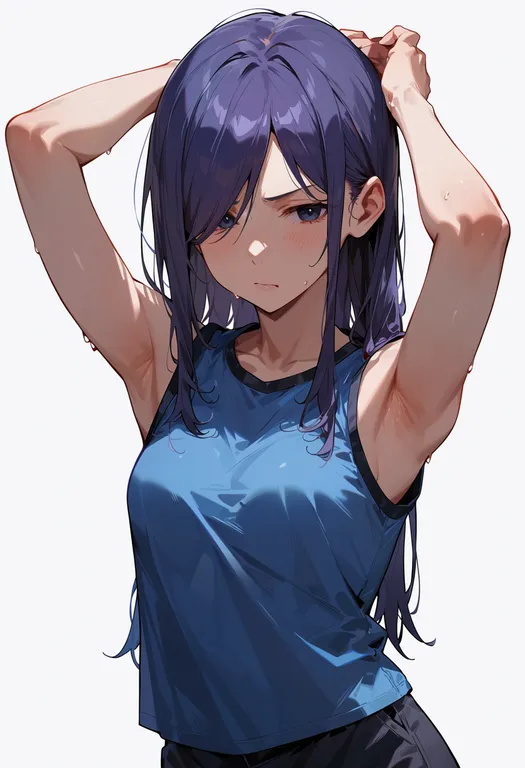 masterpiece, best quality, score_7, safe, aono miki, solo, upper body, simple background — by k3scat, made with ComfyUI