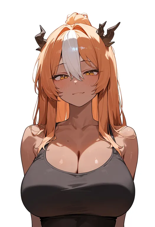 masterpiece, best quality, score_7, safe, orangette, 1girl, solo, upper body, simple background — by k3scat, made with ComfyUI