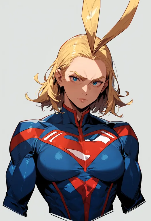 masterpiece, best quality, score_7, safe, all might, solo, upper body, simple background — by k3scat, made with ComfyUI