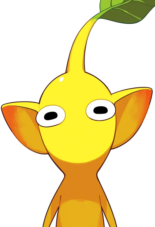 masterpiece, best quality, score_7, safe, yellow pikmin, solo, upper body, simple background — by k3scat, made with ComfyUI