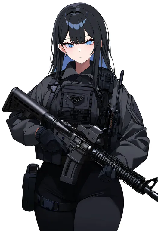 masterpiece, best quality, newest, absurdres, highres, safe, m4_carbine, 1girl, solo, simple_background — by k3scat, made with ComfyUI