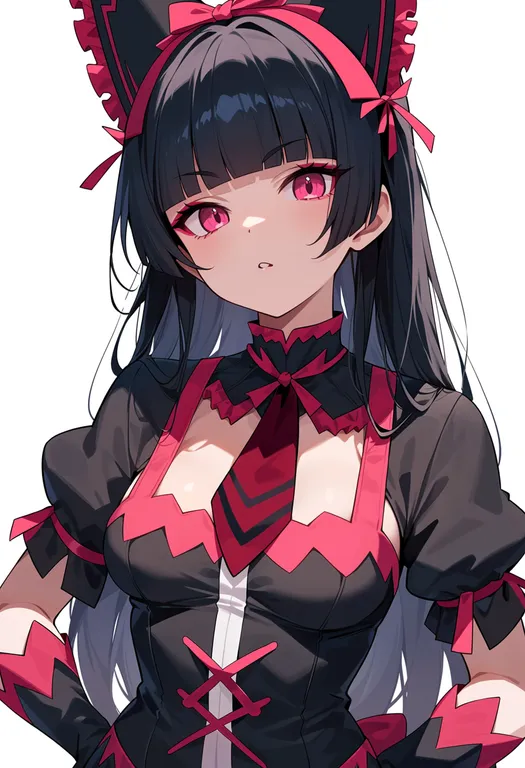 masterpiece, best quality, score_7, safe, rory mercury, solo, upper body, simple background — by k3scat, made with ComfyUI