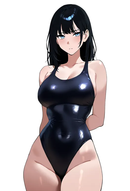 masterpiece, best quality, newest, absurdres, highres, safe, torn_swimsuit, 1girl, solo, simple_background — by k3scat, made with ComfyUI