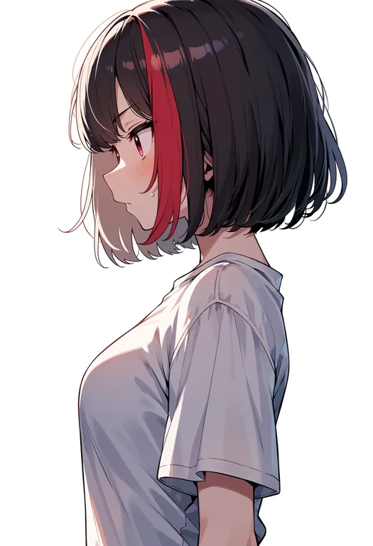 masterpiece, best quality, score_7, safe, mitake ran, solo, upper body, simple background — by k3scat, made with ComfyUI