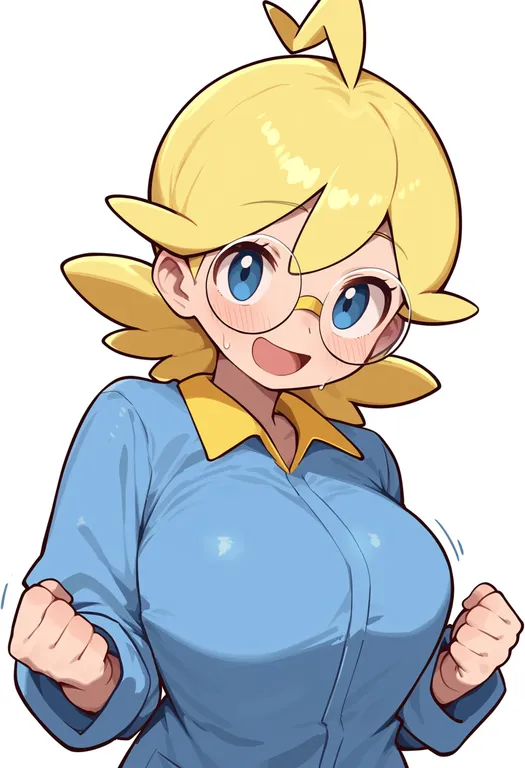 masterpiece, best quality, score_7, safe, clemont (pokemon), pokemon, solo, upper body, simple background — by k3scat, made with ComfyUI