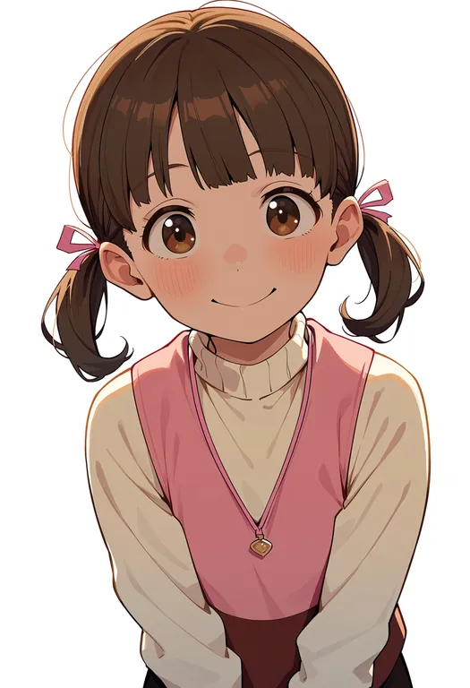 masterpiece, best quality, score_7, safe, doujima nanako, solo, upper body, simple background — by k3scat, made with ComfyUI