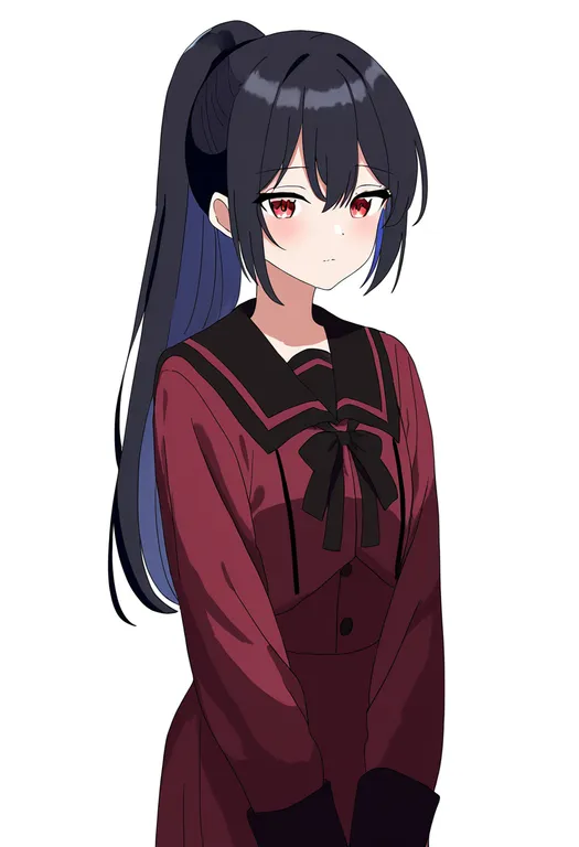 masterpiece, best quality, newest, absurdres, highres, safe, wagnaria_uniform, 1girl, solo, simple_background — by k3scat, made with ComfyUI