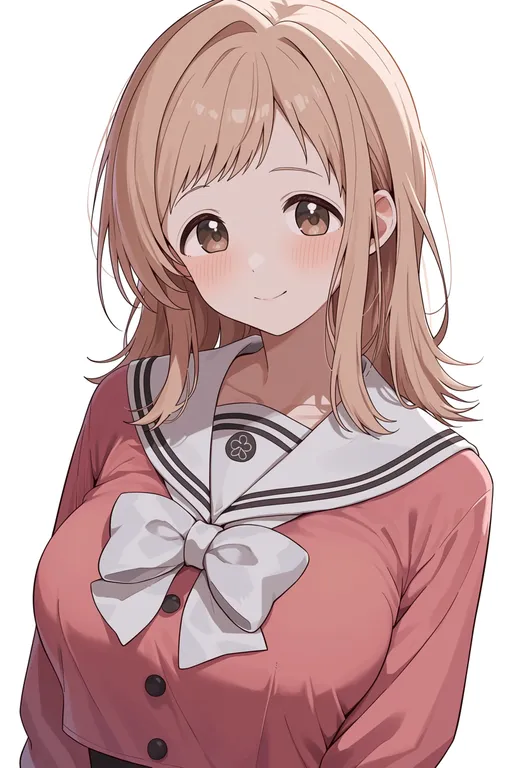 masterpiece, best quality, score_7, safe, sakuragi mano, solo, upper body, simple background — by k3scat, made with ComfyUI