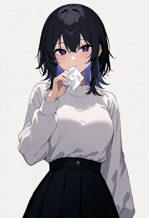 masterpiece, best quality, newest, absurdres, highres, safe, tissue, 1girl, solo, simple_background — by k3scat, made with ComfyUI