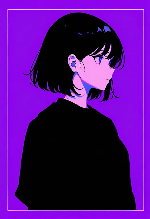 masterpiece, best quality, newest, absurdres, highres, safe, purple_border, 1girl, solo, simple_background — by k3scat, made with ComfyUI
