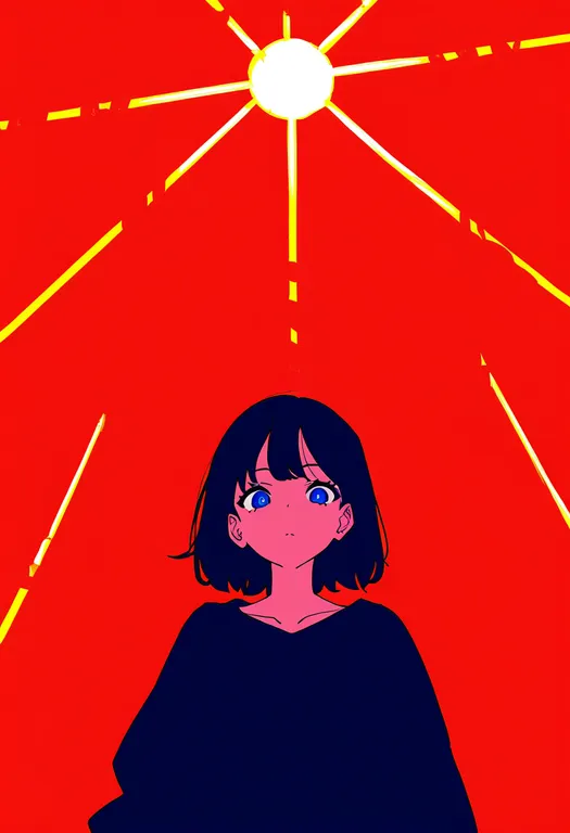 masterpiece, best quality, newest, absurdres, highres, safe, sunburst, 1girl, solo, simple_background — by k3scat, made with ComfyUI