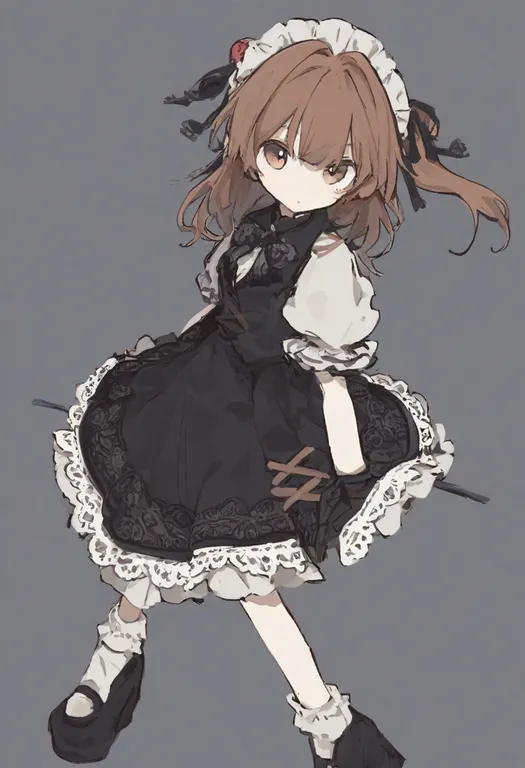 masterpiece, best quality, general, lace-trimmed skirt, 1girl, solo, simple background — by k3scat, made with ComfyUI