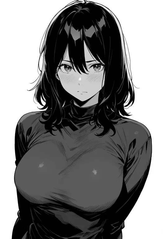 masterpiece, best quality, score_7, safe, shimamura hougetsu, solo, upper body, simple background — by k3scat, made with ComfyUI