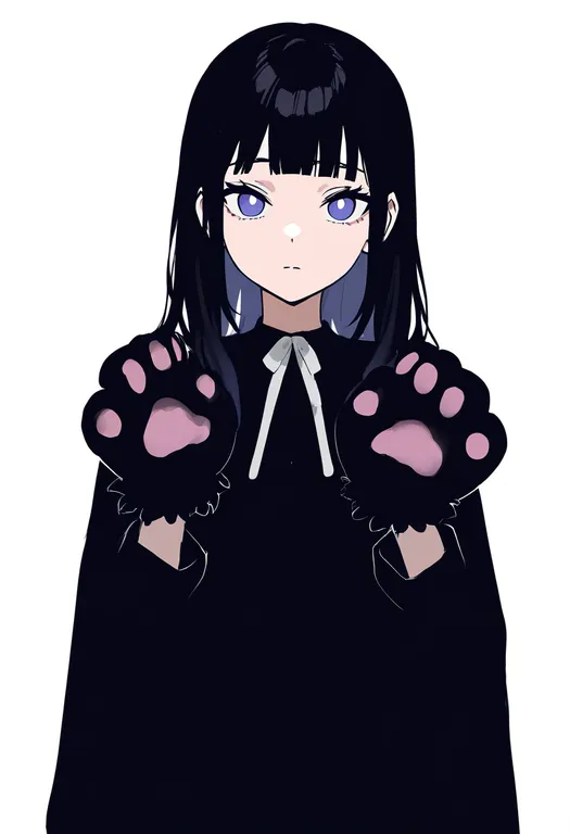 masterpiece, best quality, newest, absurdres, highres, safe, animal_hands, 1girl, solo, simple_background — by k3scat, made with ComfyUI