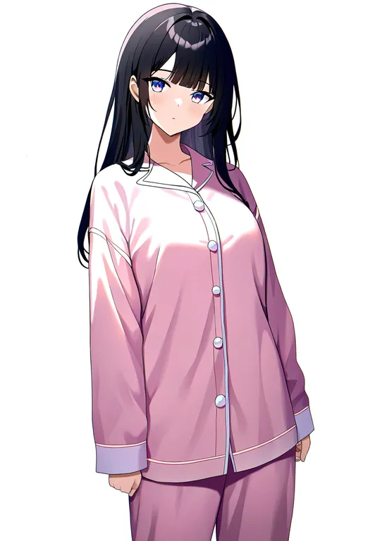 masterpiece, best quality, newest, absurdres, highres, safe, white_pajamas, 1girl, solo, simple_background — by k3scat, made with ComfyUI