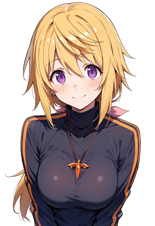 masterpiece, best quality, score_7, safe, charlotte dunois, solo, upper body, simple background — by k3scat, made with ComfyUI
