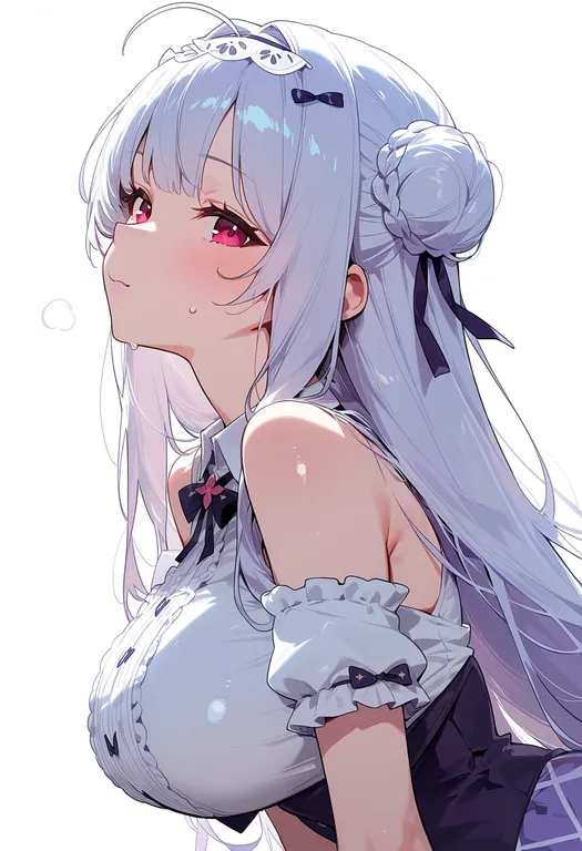 masterpiece, best quality, score_7, safe, cygnet (azur lane), azur lane, solo, upper body, simple background — by k3scat, made with ComfyUI