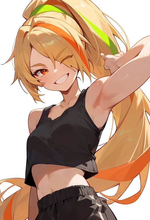 masterpiece, best quality, score_7, safe, nikaidou saki, solo, upper body, simple background — by k3scat, made with ComfyUI