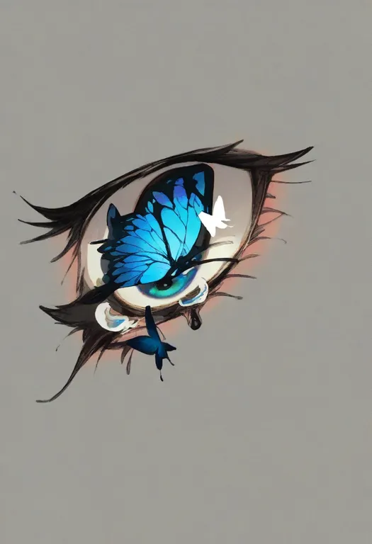 masterpiece, best quality, general, blue butterfly, 1girl, solo, simple background — by k3scat, made with ComfyUI