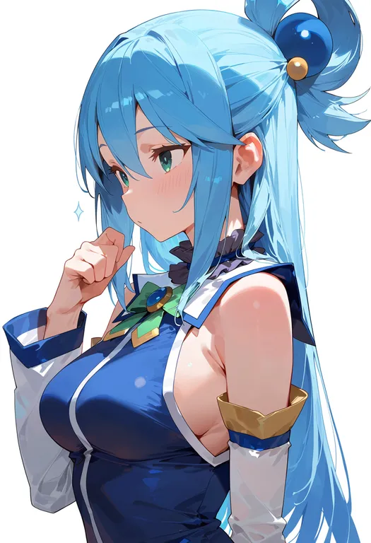 masterpiece, best quality, score_7, safe, aqua (konosuba), kono subarashii sekai ni shukufuku wo!, solo, upper body… — by k3scat, made with ComfyUI