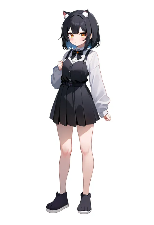 masterpiece, best quality, newest, absurdres, highres, safe, paw_shoes, 1girl, solo, simple_background — by k3scat, made with ComfyUI
