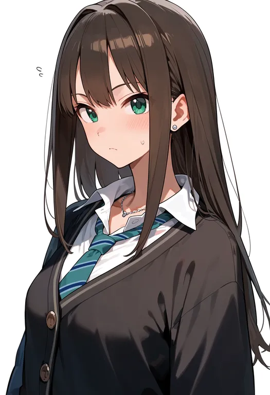 masterpiece, best quality, score_7, safe, shibuya rin, idolmaster cinderella girls, solo, upper body, simple background — by k3scat, made with ComfyUI