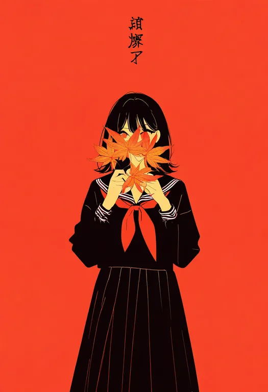 masterpiece, best quality, newest, absurdres, highres, safe, maple_leaf, 1girl, solo, simple_background — by k3scat, made with ComfyUI