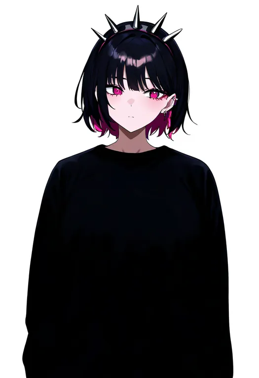 masterpiece, best quality, newest, absurdres, highres, safe, spiked_headband, 1girl, solo, simple_background — by k3scat, made with ComfyUI