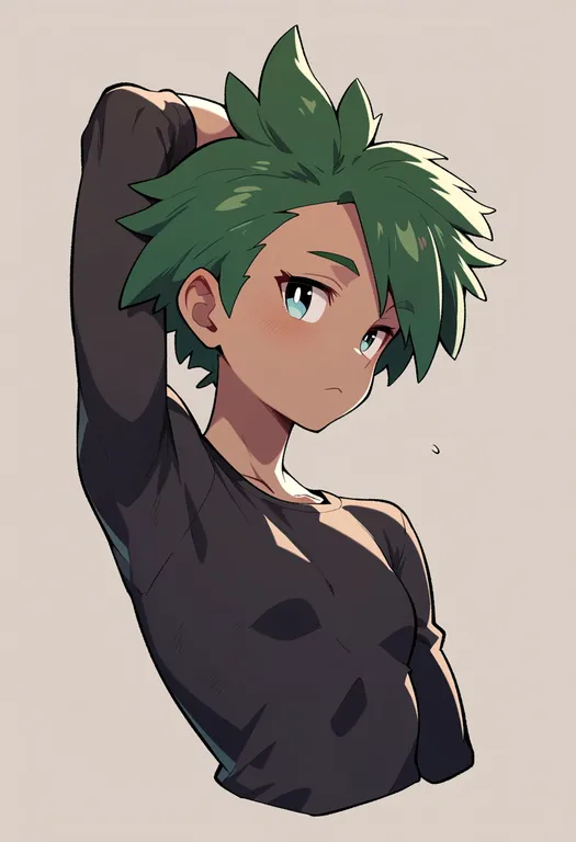 masterpiece, best quality, score_7, safe, kabu (pokemon), pokemon, solo, upper body, simple background — by k3scat, made with ComfyUI