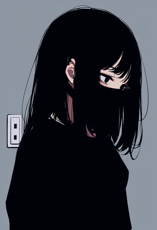 masterpiece, best quality, newest, absurdres, highres, safe, electrical_outlet, 1girl, solo, simple_background — by k3scat, made with ComfyUI
