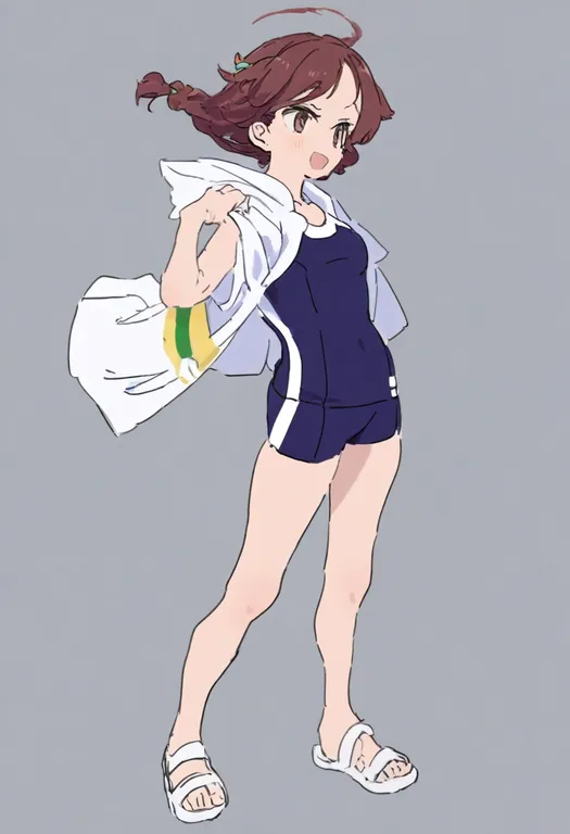 masterpiece, best quality, general, tracen swimsuit, 1girl, solo, simple background — by k3scat, made with ComfyUI