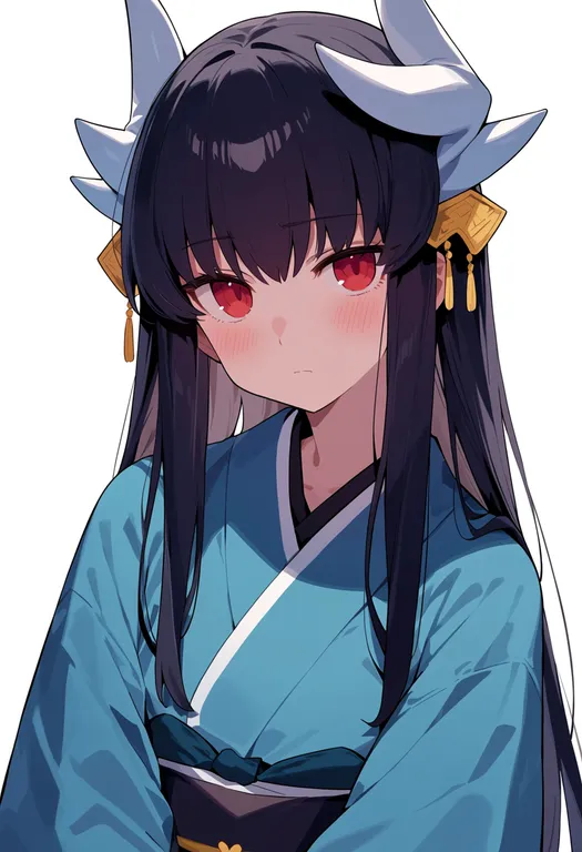 masterpiece, best quality, score_7, safe, kiyohime (fate), solo, upper body, simple background — by k3scat, made with ComfyUI