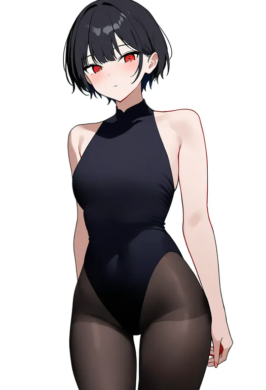 masterpiece, best quality, newest, absurdres, highres, safe, athletic_leotard, 1girl, solo, simple_background — by k3scat, made with ComfyUI
