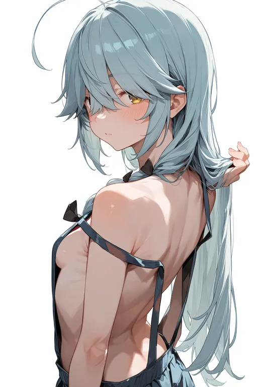 masterpiece, best quality, score_7, safe, hamanami (kancolle), solo, upper body, simple background — by k3scat, made with ComfyUI