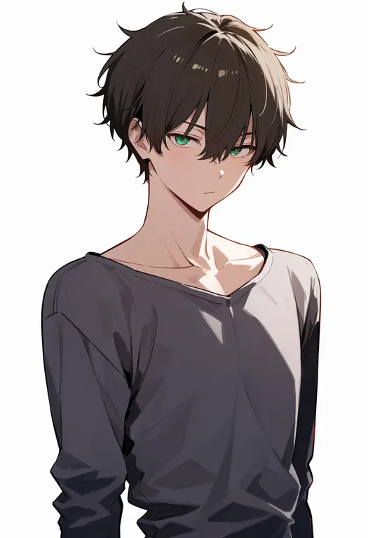 masterpiece, best quality, score_7, safe, oreki houtarou, solo, upper body, simple background — by k3scat, made with ComfyUI