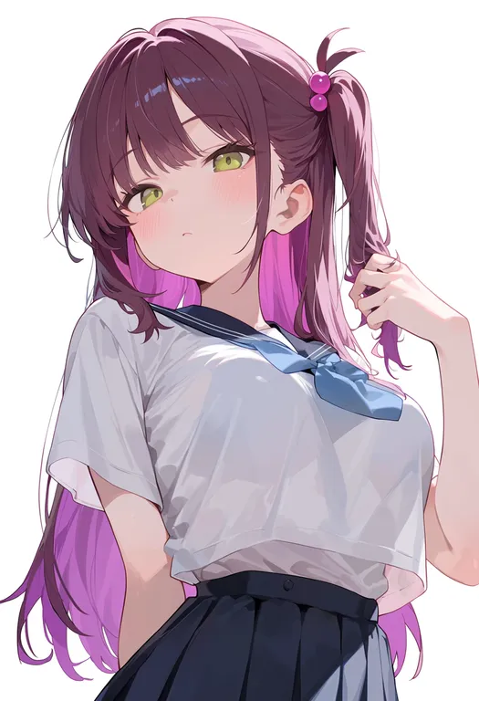 masterpiece, best quality, score_7, safe, futaki kanata, solo, upper body, simple background — by k3scat, made with ComfyUI