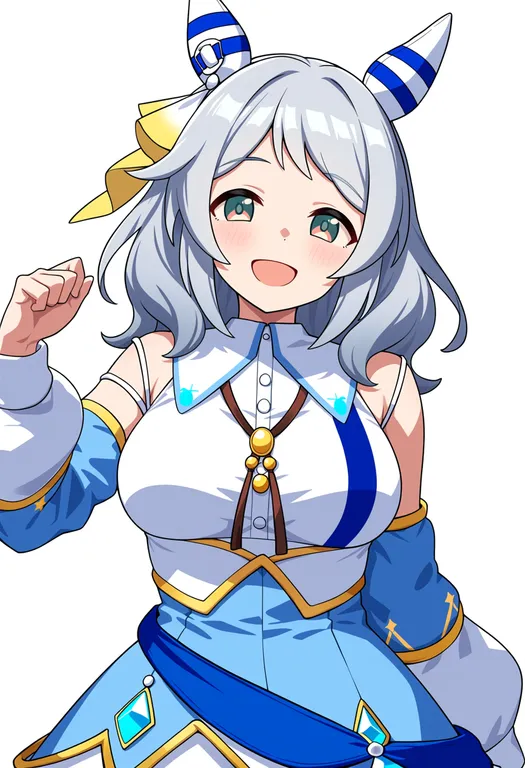masterpiece, best quality, score_7, safe, hishi miracle (umamusume), umamusume, solo, upper body, simple background — by k3scat, made with ComfyUI
