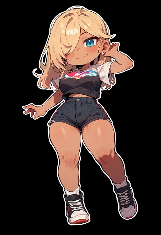 masterpiece, best quality, score_7, safe, chibi, 1girl, solo, simple background — by k3scat, made with ComfyUI