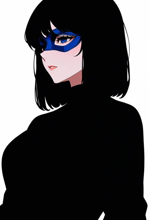 masterpiece, best quality, newest, absurdres, highres, safe, domino_mask, 1girl, solo, simple_background — by k3scat, made with ComfyUI