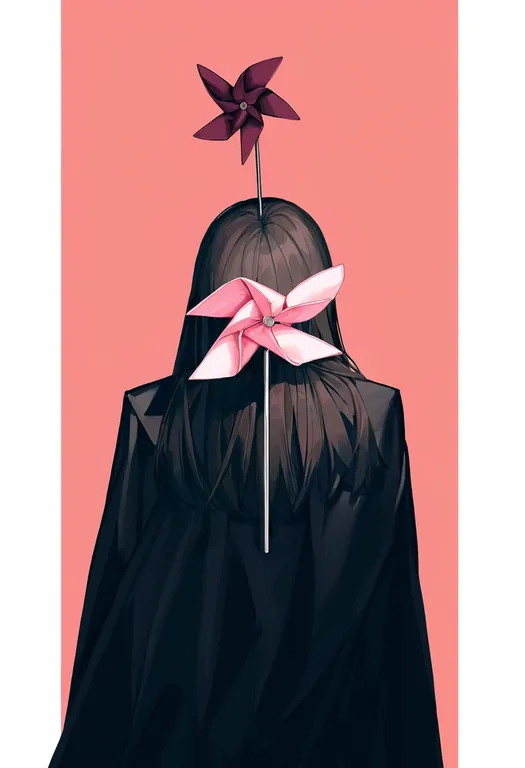 masterpiece, best quality, newest, absurdres, highres, safe, pinwheel, 1girl, solo, simple_background — by k3scat, made with ComfyUI