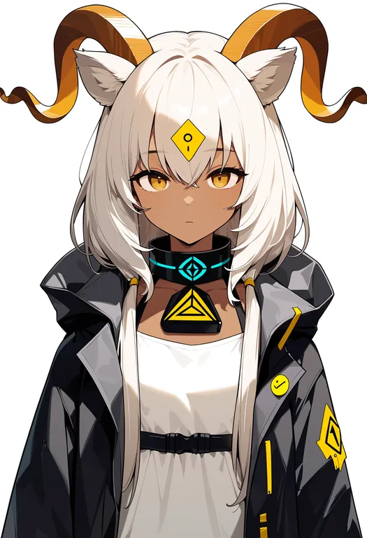 masterpiece, best quality, score_7, safe, beeswax (arknights), arknights, solo, upper body, simple background — by k3scat, made with ComfyUI