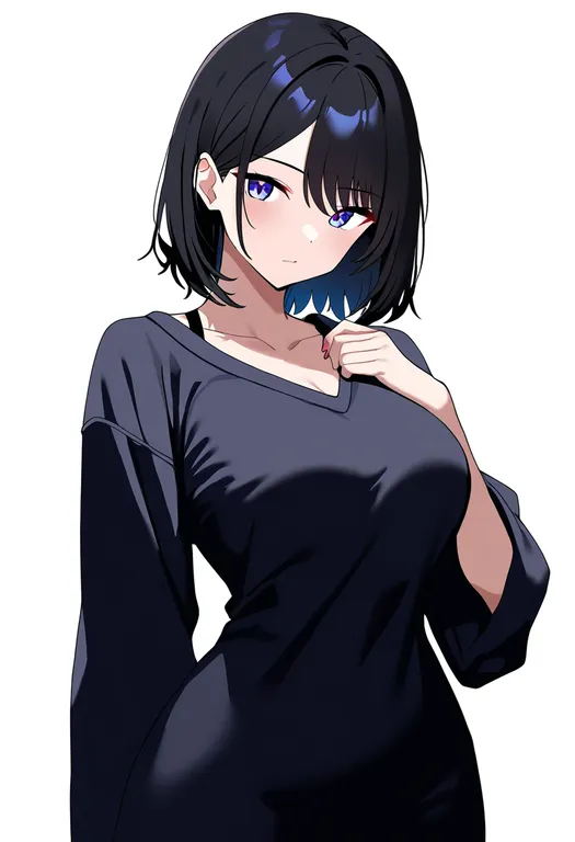 masterpiece, best quality, newest, absurdres, highres, safe, strap_gap, 1girl, solo, simple_background — by k3scat, made with ComfyUI