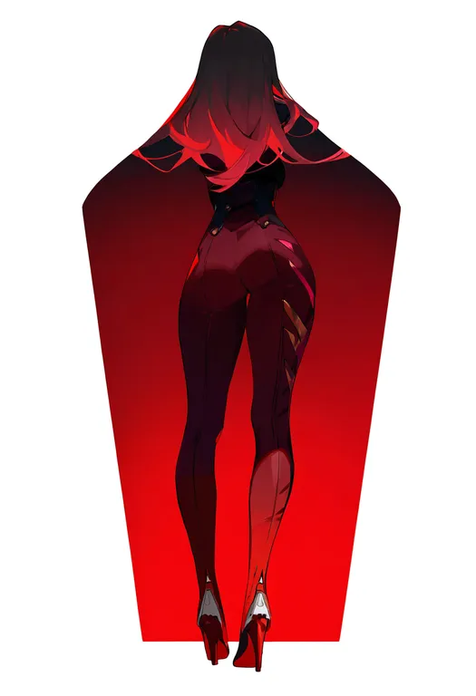 masterpiece, best quality, newest, absurdres, highres, safe, red_boots, 1girl, solo, simple_background — by k3scat, made with ComfyUI