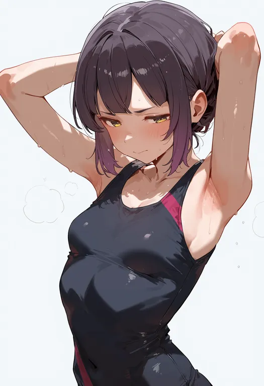 masterpiece, best quality, score_7, safe, fujinami (kancolle), solo, upper body, simple background — by k3scat, made with ComfyUI