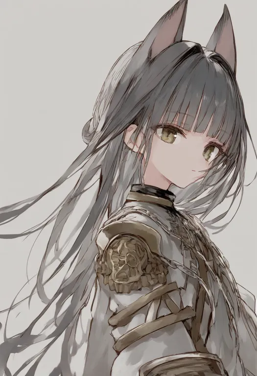 masterpiece, best quality, general, afk (series), solo, simple background — by k3scat, made with ComfyUI
