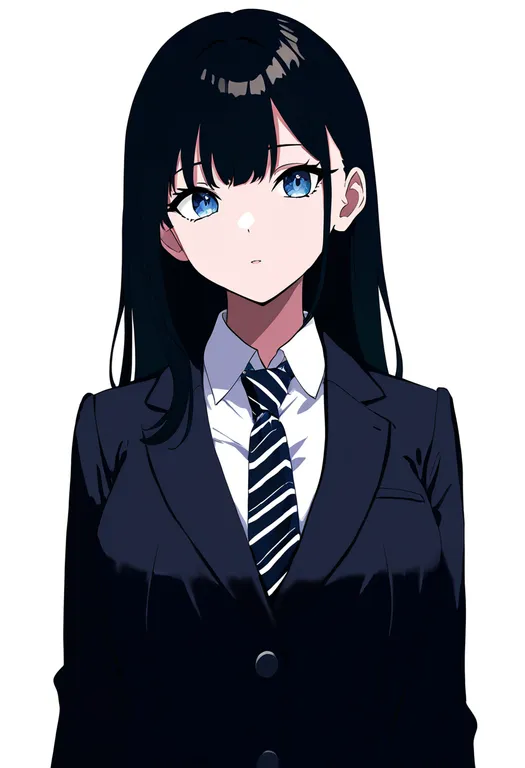 masterpiece, best quality, newest, absurdres, highres, safe, striped_necktie, 1girl, solo, simple_background — by k3scat, made with ComfyUI