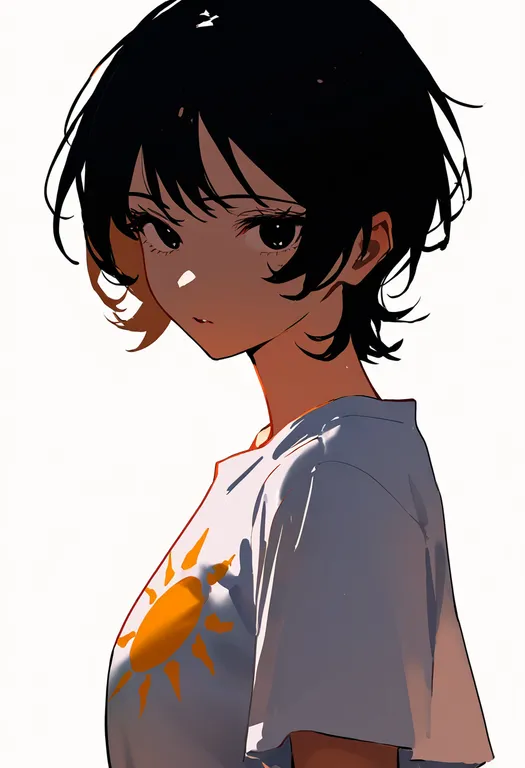 masterpiece, best quality, newest, absurdres, highres, safe, sun_print, 1girl, solo, simple_background — by k3scat, made with ComfyUI