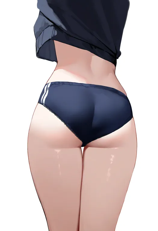 masterpiece, best quality, newest, absurdres, highres, safe, panties_under_buruma, 1girl, solo, simple_background — by k3scat, made with ComfyUI